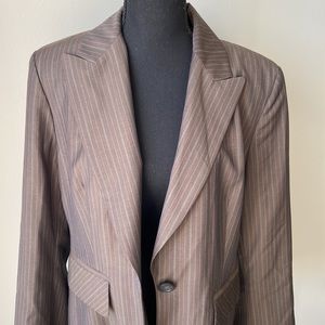 Banana Republic Brown Striped Blazer, Size 14